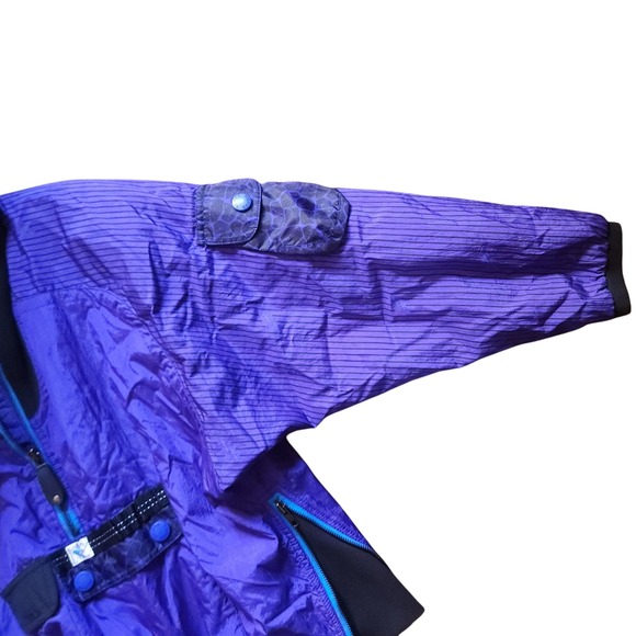 Kaelin Vintage Ski Women's Purple Striped Pullover Anorak Jacket Size 8 - Picture 7 of 9